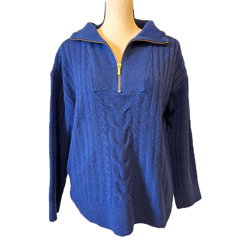 Blue quarter zip sweater